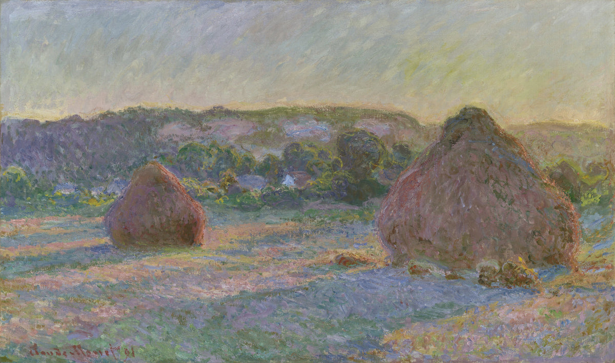 Stacks of Wheat (End of Summer) (1890–91) – Claude Monet – full uncropped restored painting
