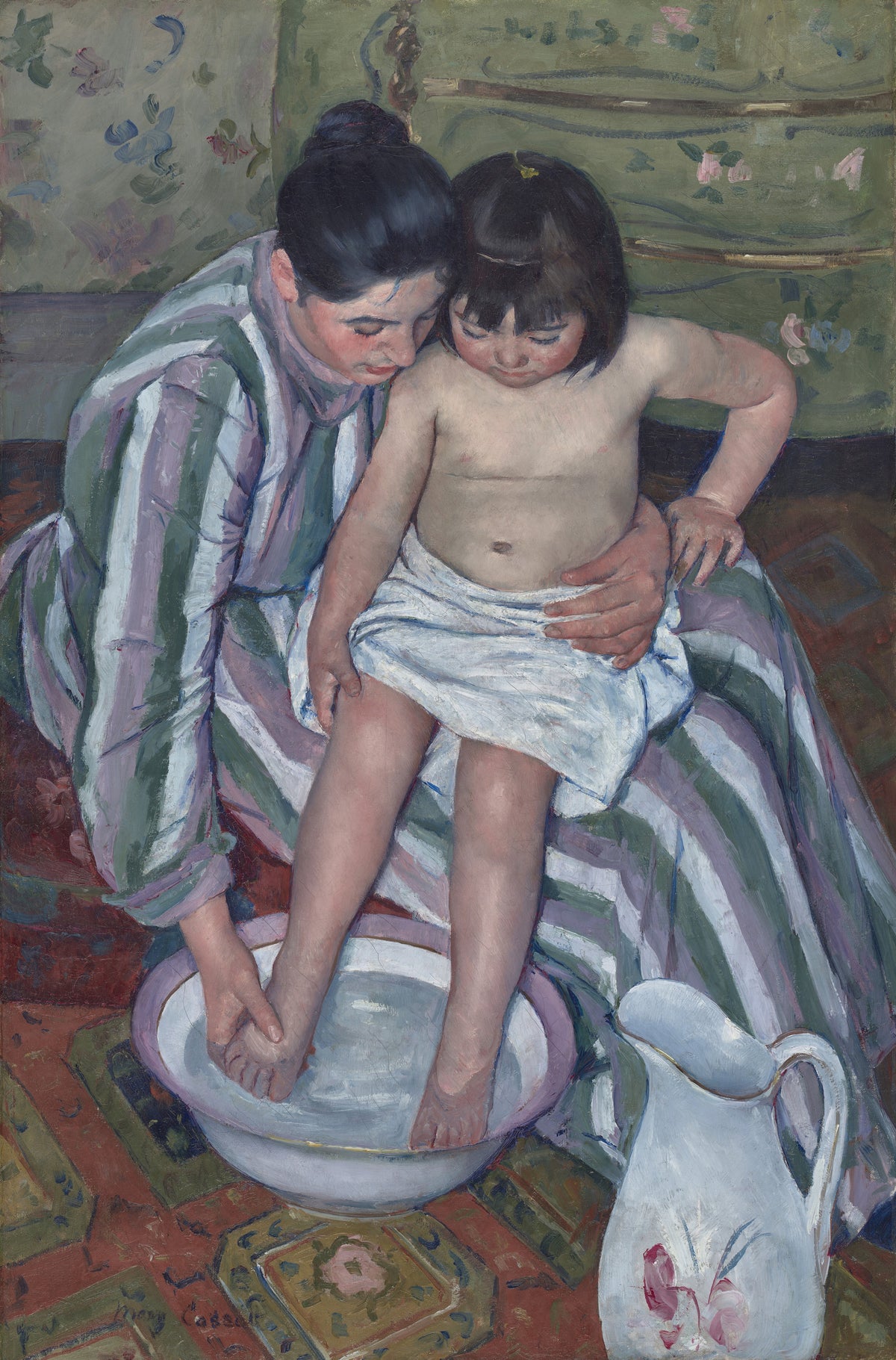 The Child's Bath (1893) – Mary Cassatt – full uncropped restored painting