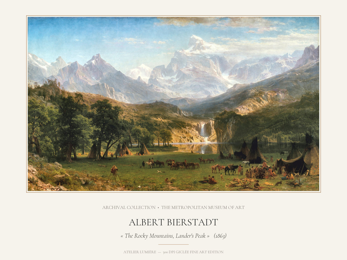 The Rocky Mountains, Lander's Peak (1863) – Albert Bierstadt – Museum Exhibition Poster edition