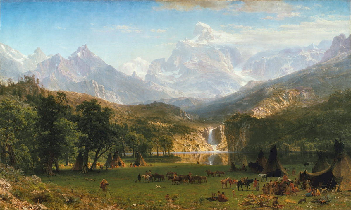 The Rocky Mountains, Lander's Peak (1863) – Albert Bierstadt – full uncropped restored painting