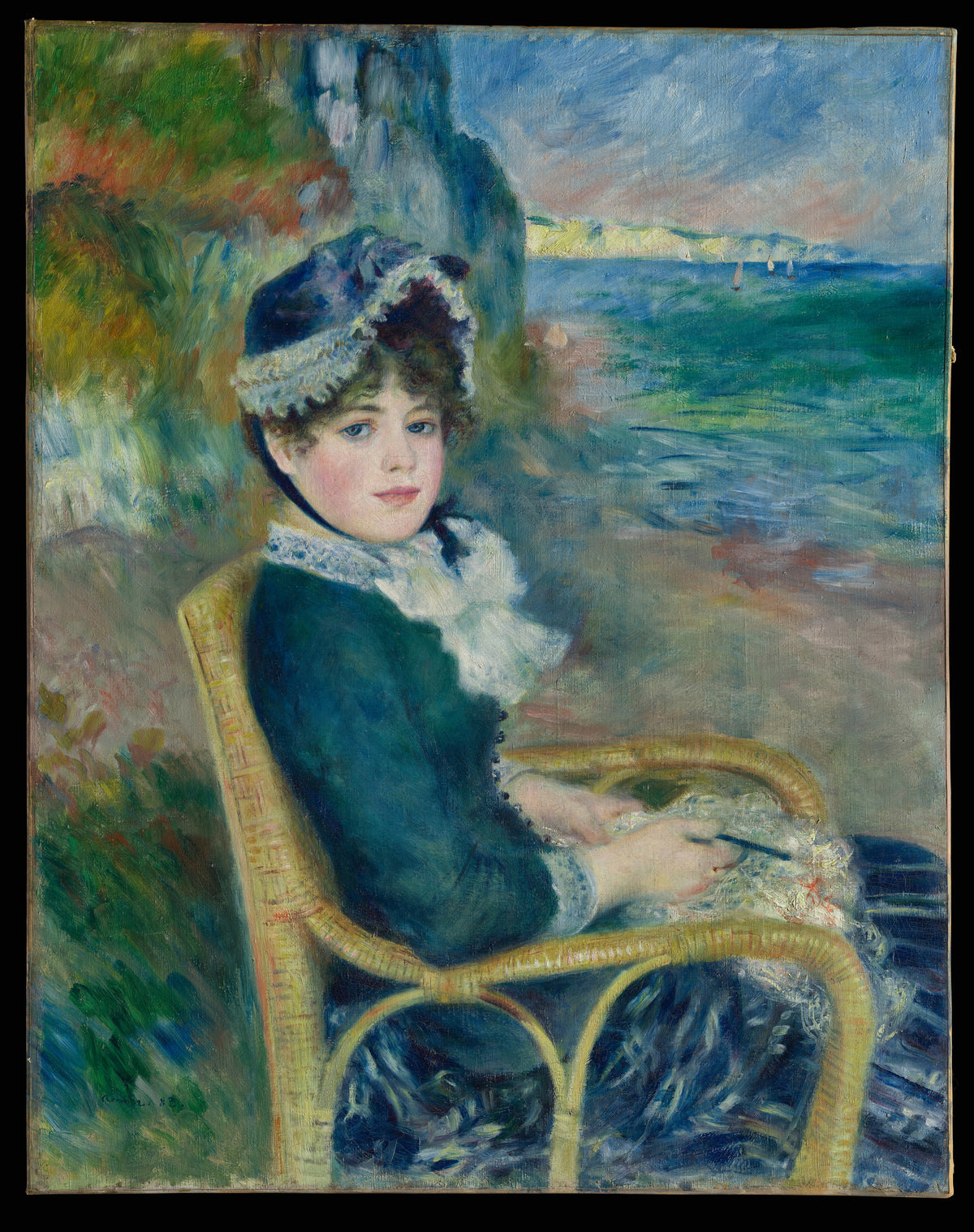 By the Seashore (1883) – Auguste Renoir – full uncropped restored painting