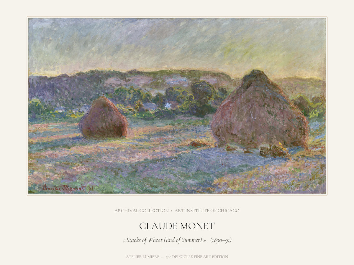 Stacks of Wheat (End of Summer) (1890–91) – Claude Monet – Museum Exhibition Poster edition