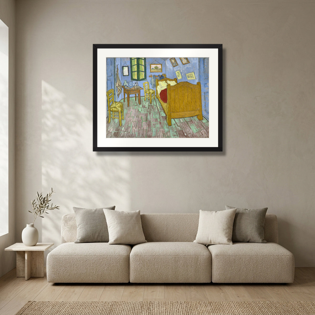 The Bedroom (1889) – Vincent van Gogh in a matte black gallery frame
