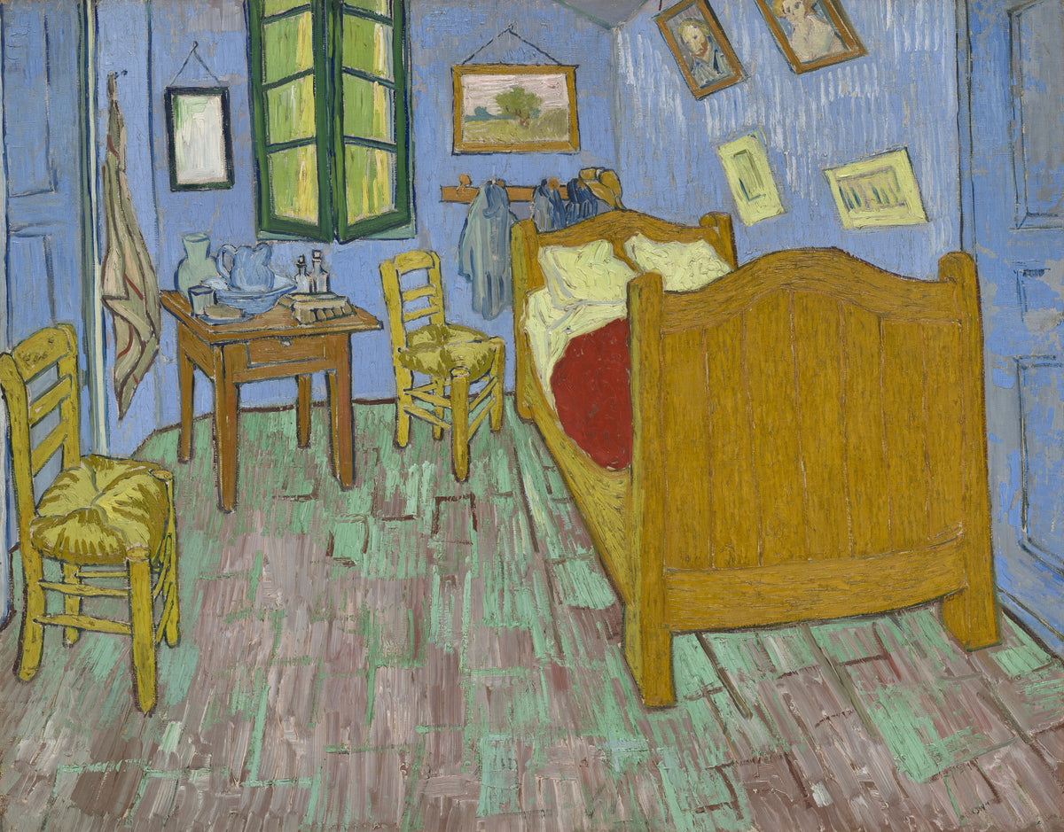 The Bedroom (1889) – Vincent van Gogh – full uncropped restored painting