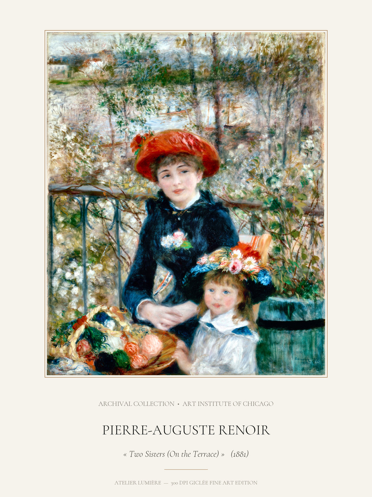 Two Sisters (On the Terrace) (1881) – Pierre-Auguste Renoir – Museum Exhibition Poster edition