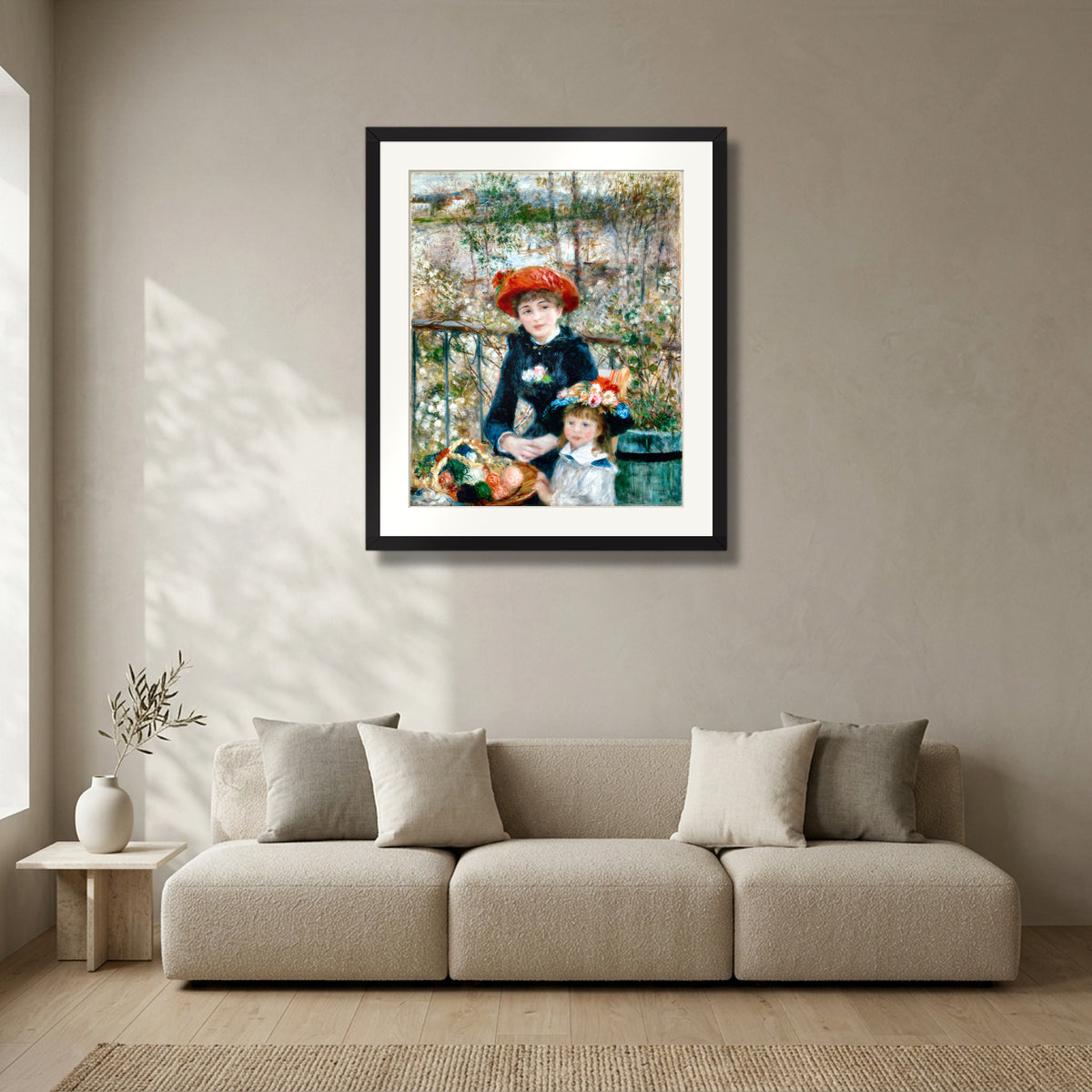 Two Sisters (On the Terrace) (1881) – Pierre-Auguste Renoir in a matte black gallery frame