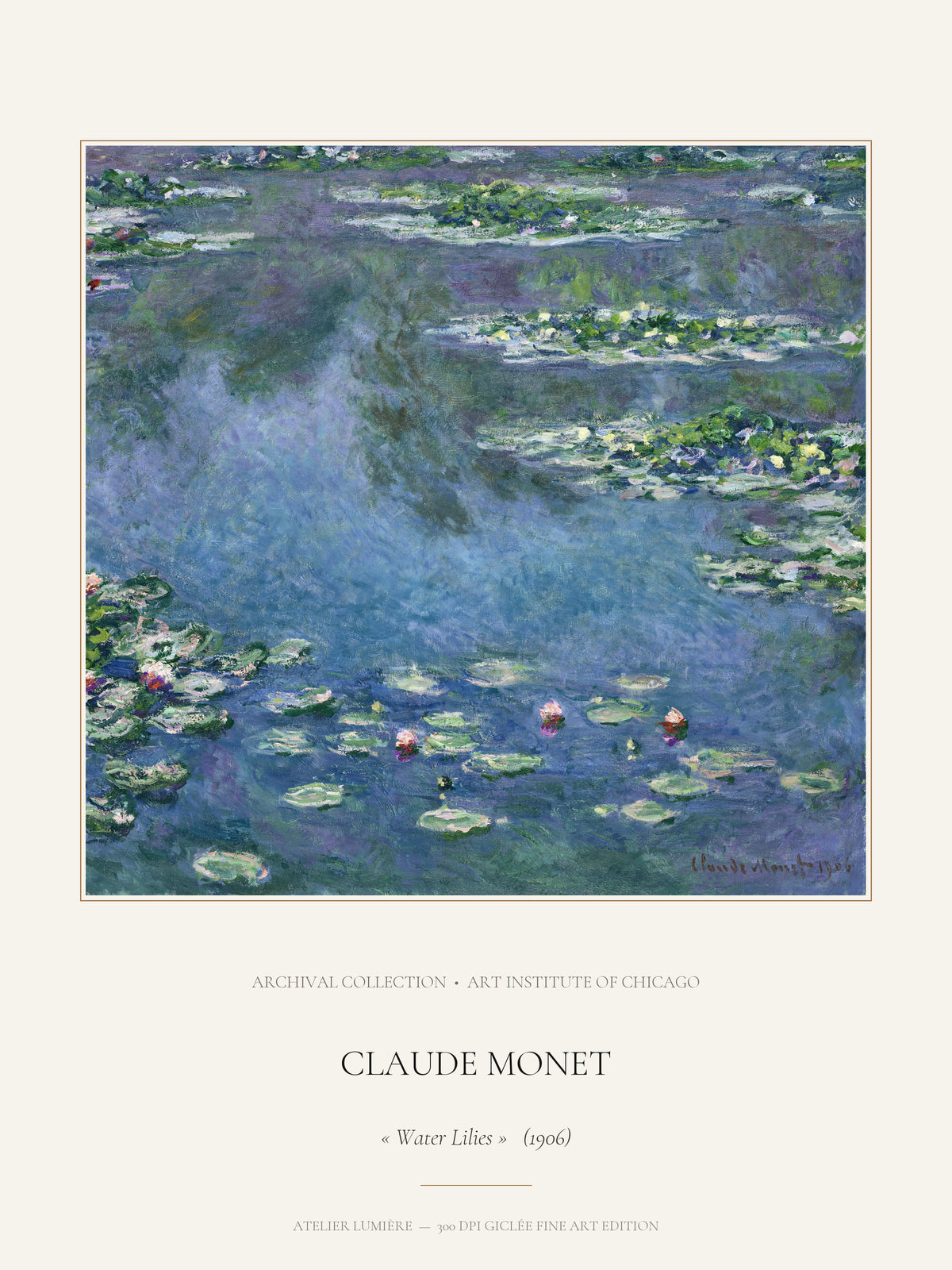 Water Lilies (1906) – Claude Monet – Museum Exhibition Poster edition