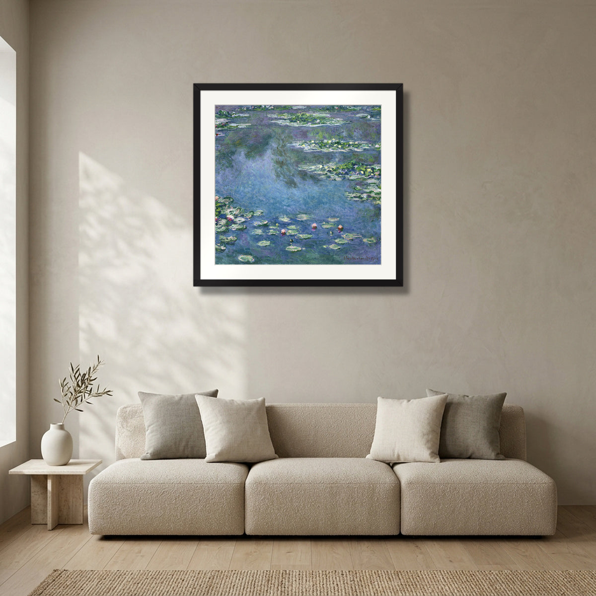Water Lilies (1906) – Claude Monet in a matte black gallery frame