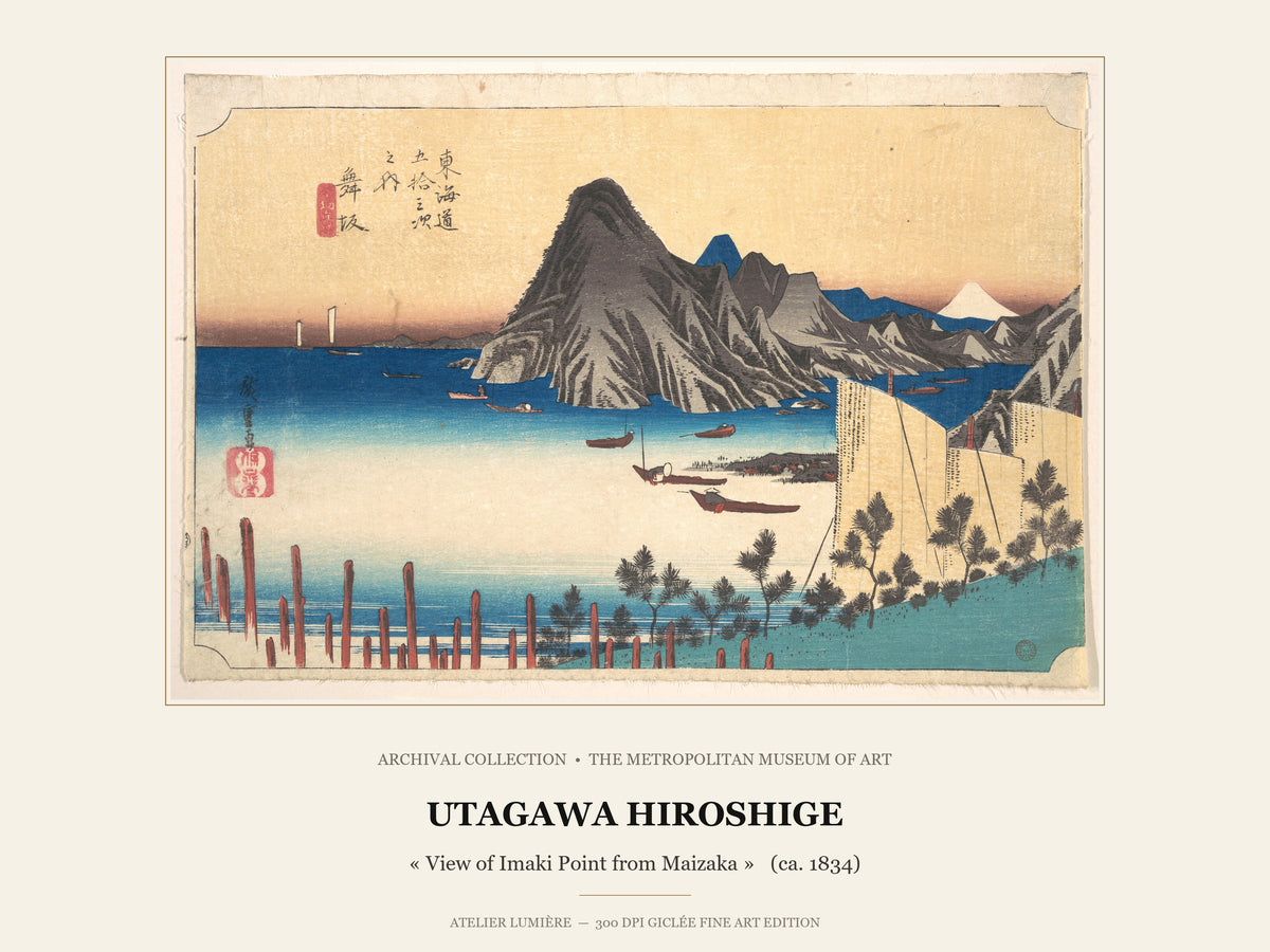 View of Imaki Point from Maizaka (ca. 1834) – Utagawa Hiroshige – Museum Exhibition Poster edition