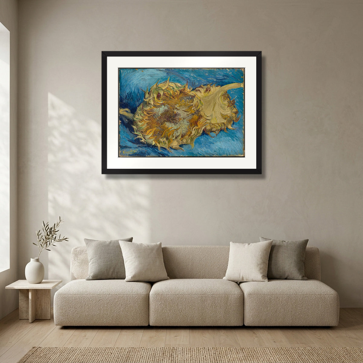 Sunflowers (1887) – Vincent van Gogh in a matte black gallery frame