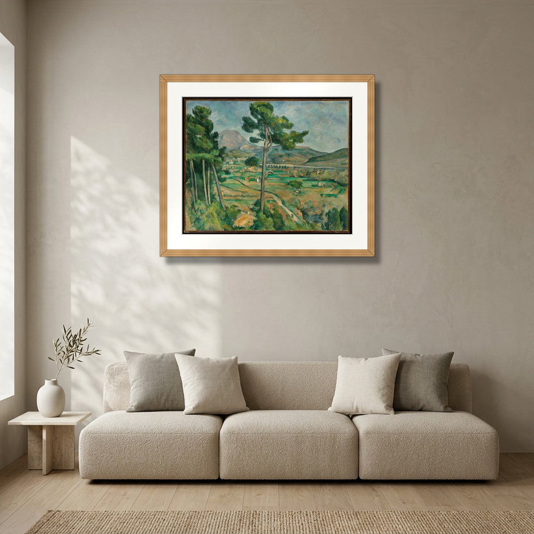 Mont Sainte-Victoire and the Viaduct of the Arc River Valley (1882–85) – Paul Cézanne | Framed Archival Fine Art Print